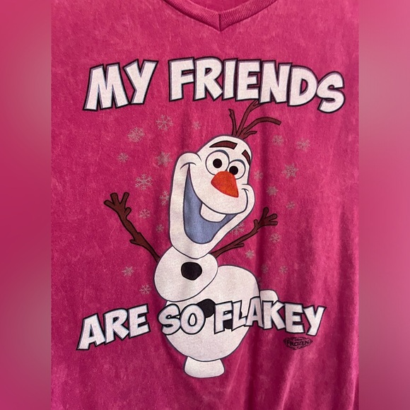 Pink Frozen Olaf Disney T Shirt Size Medium - Picture 3 of 5